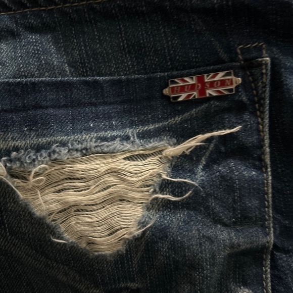 Hudson Jean Shorts Womens Waist Blue Dark Wash Denim Cuffed Made In USA Size 27 - Picture 5 of 6